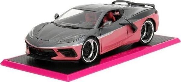 Jada Toys Pembe Fişler 1:24 W6 2020 Chevy Corvette Döküm Araba - Image 1
