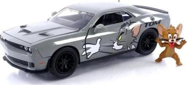 Jada Toys Tom ve Jerry 2015 Dodge Challenger Hellcat Araba Jerry Figürü - Image 1
