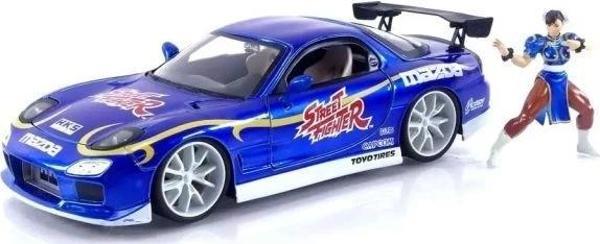 Street Fighter 1:24 1993 Mazda RX-7 Döküm Araba ve Chun-Li Figürü - Image 1