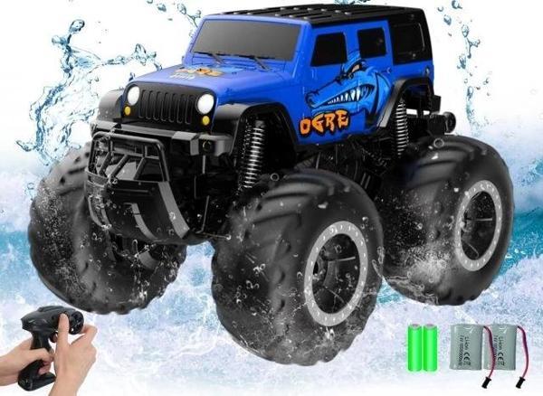 EXHOBBY Amfibi Uzaktan Kumandalı Araba 2.4GHz 1:20 Mavi Suv - Image 1