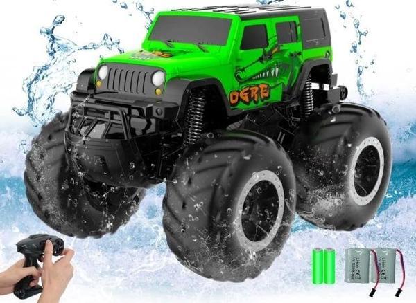EXHOBBY Amfibi Uzaktan Kumandalı Araba 2.4GHz 1:20 Yeşil Suv - Image 1