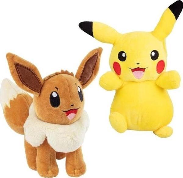 Pokemon Eevee ve Pikachu Peluş Oyuncak 2'li Paket - Image 1