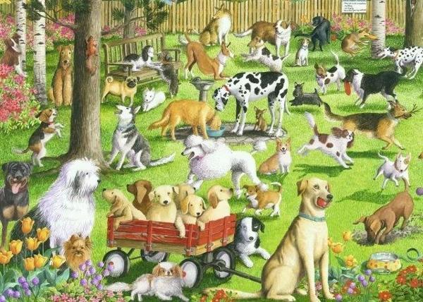 Ravensburger Köpek Parkı'nda Büyük Format 500 Parça Yapboz - Image 1