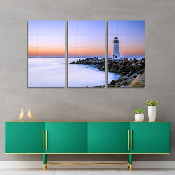 Veraart Doğa 3 lü Set Pleksi Cam Tablo Deniz Feneri - Image 1