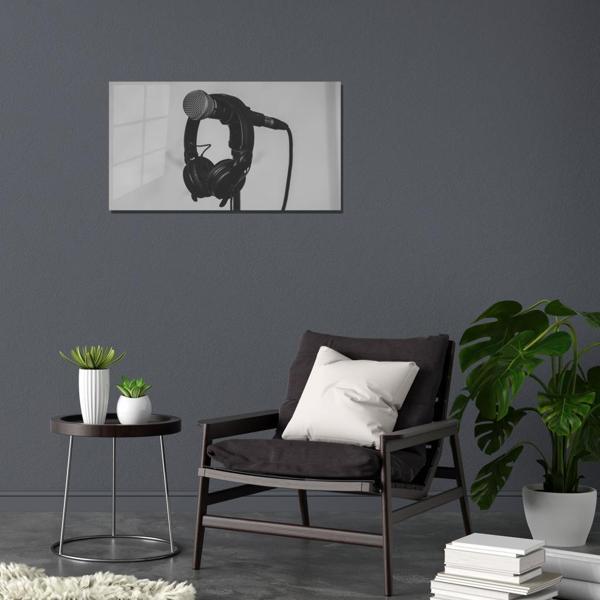 Veraart Müzik Temalı Pleksi Cam Tablo Mikrofon - Image 1