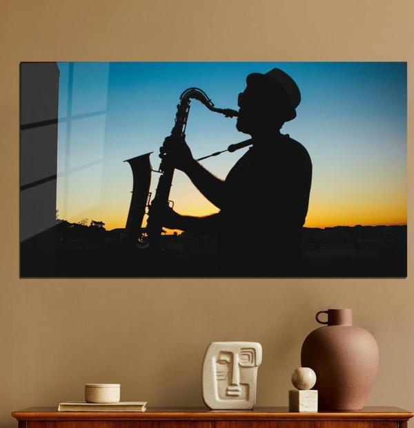 Veraart Müzik Temalı Pleksi Cam Tablo Saksafon - Image 1