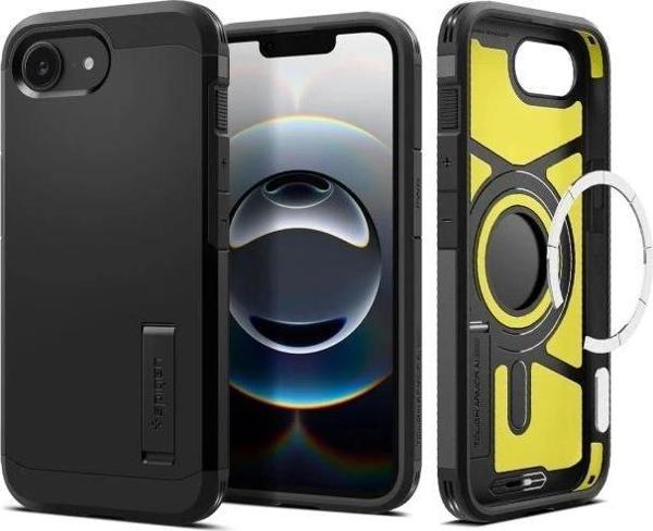 Spigen iphone 15 Pro Max Manyetik Tough Armor MagFit Kılıf Black iPhone 16E - Image 1