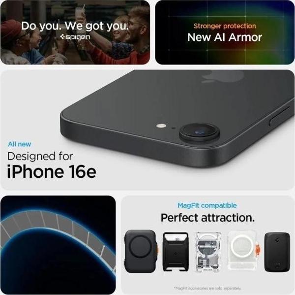 Spigen iphone 15 Pro Max Manyetik Tough Armor MagFit Kılıf Gunmetal iPhone 16E - Image 1