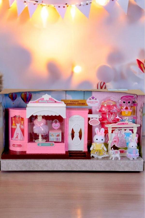 Hak-İş Oyuncak Mini Tavşan Ailesi Büyük Moda Dükkanı - Image 1