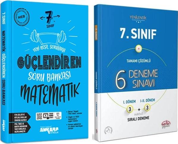 Ankara Yayıncılık 7.Sınıf Matematik Soru Bankası ve Editör Yayınları 6 lı Deneme Seti 2 Kitap - Ankara Yayıncılık - Image 1