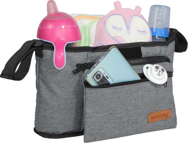 Babymol Molls Baby Bebek Arabası Organizer Çantası Gri - Image 1