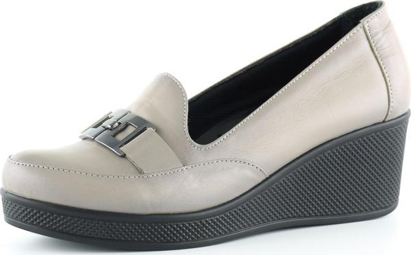 Dafne Vizon Hakiki Deri Dolgu Topuklu Günlük Ayakkabı - Image 1