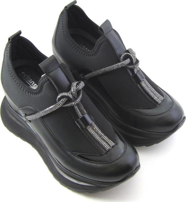 Josefina Siyah Streç Gizli Dolgu Günlük Ayakkabı - Image 1