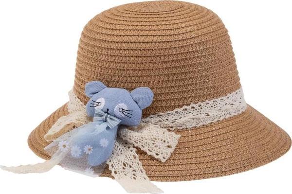 Kitti Bebe Hasır Şapka (2-6 Yaş) Y24700-01 Orta Bej - Image 1