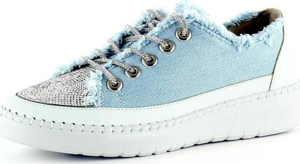 Vanessa Mavi Denim Taşlı Sneaker - Image 1