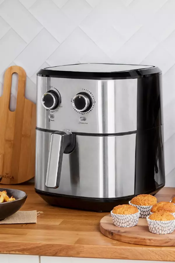 Karaca Multifry Inox Double Pan Airfryer 5,5 Litre Xl - Image 1