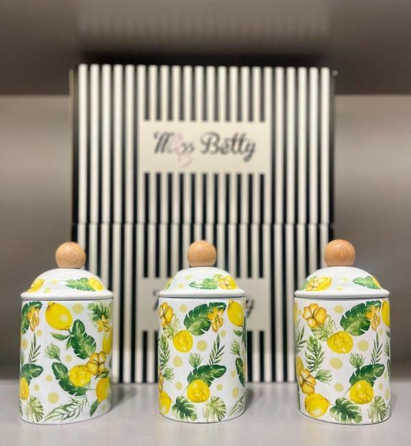 Miss Betty Citrus Porselen 3'Lü Baharat Takımı - Image 1
