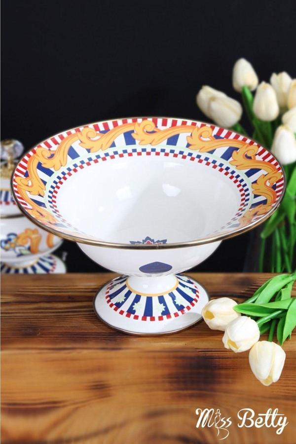 Miss Betty Emaye Ayaklı Meyvelik 30 Cm Elegance - Image 1
