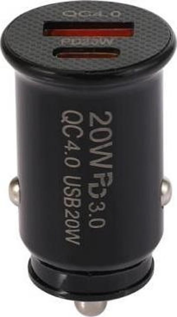Polham 20W Ultra Hızlı 1x USB ve 1x Type C Girişli Araç Şarj Başlığı, 12/24V Tüm Girişlere Uyumlu, Isı ve Akım Korumalı  - Image 1
