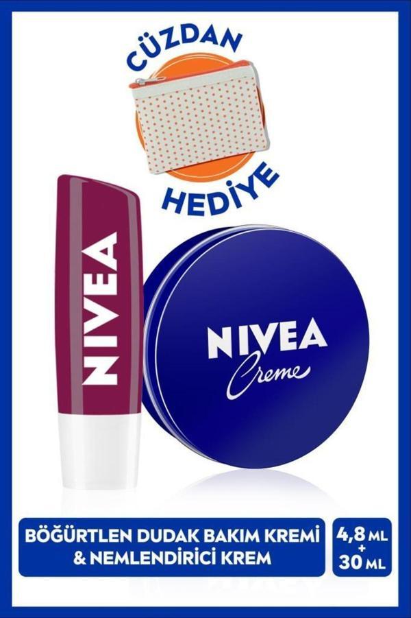 Creme Nemlendirici 30ml ve Böğürtlen Dudak Bakım Kremi 4.8gr, Hafif Bordo Işıltı, Pürüzsüz Dudaklar - Image 1