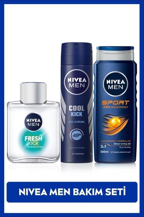 Erkek Cool Kick Fresh Sprey Deodorant 150ml, Kick Fresh Tıraş Sonrası Losyon, Sport Duş Jeli 500ml - Image 1