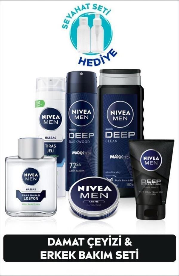 Men Erkek Creme, Duş Jeli 500ml, Tıraş Jeli 200ml, Losyon100ml, Temizleme Jeli100ml, Deodorant 150ml - Image 1