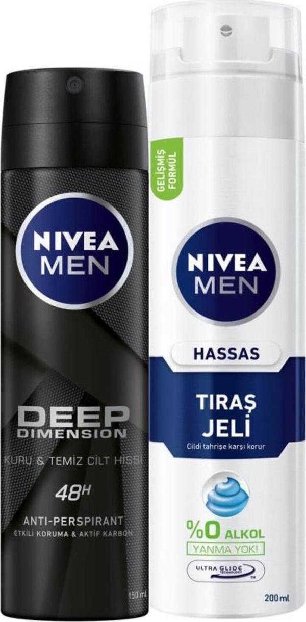 Deep Dimension Erkek Deosprey 150ml Tıraş Jeli Hassas Ciltler Için 200 ml - Image 1