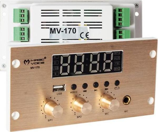 MAGICVOICE MV-170 4X25 WATT USB-BT-MİK GİRİŞLİ-MÜZİK KONTROL ANFİ [SIVA ALTI] - Image 1