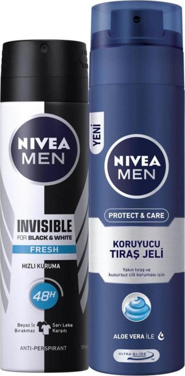 İnvisible Black&white Fresh Erkek Deosprey 150ml Tıraş Jeli Koruyucu Ve Bakım Için 200 ml - Image 1