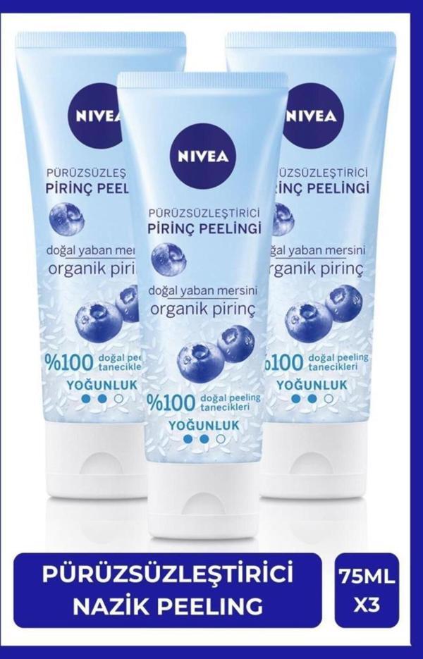 Pürüzsüzleştirici Organik Pirinç Yüz Peelingi 75ml, Ölü Deri Arındırıcı, Yumuşak Cilt Hissi, X - Image 1