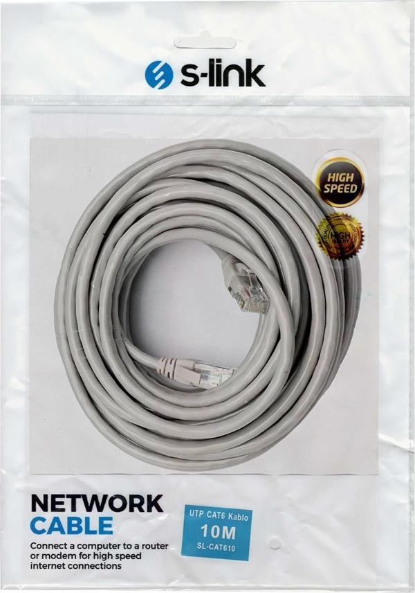 S-LINK SL-CAT610 10 METRE GRİ CAT6 KABLO - Image 1