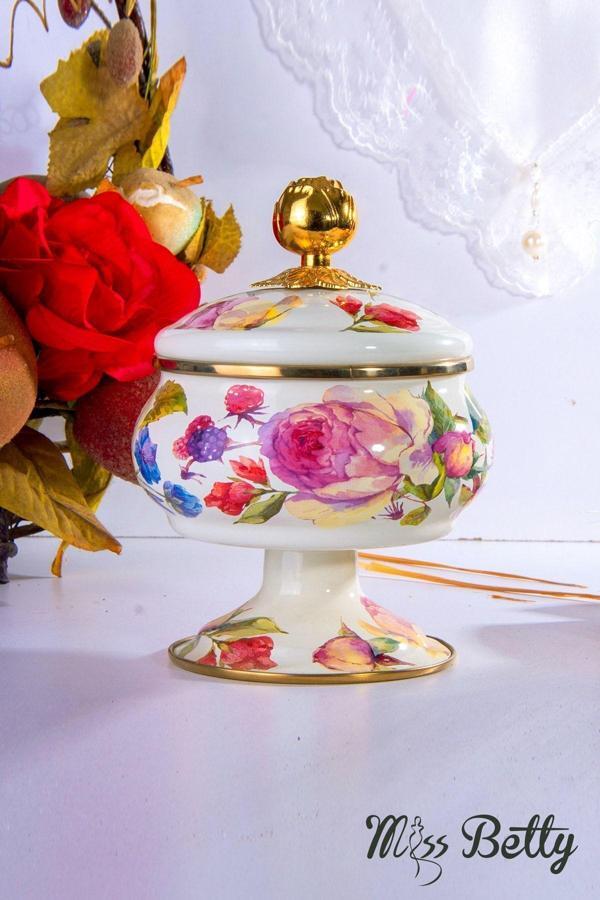 Miss Betty Rose Deluxe Ayaklı 18 Cm Emaye Şekerlik - Image 1