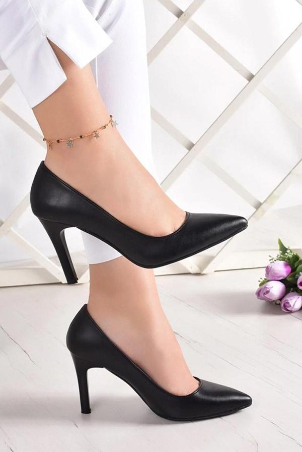 Gowa Siyah Vegan Klasik Stiletto - Image 1