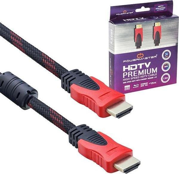POWERMASTER 1.4V ÖRGÜLÜ POŞETLİ 1.5 METRE HDMI KABLO - Image 1