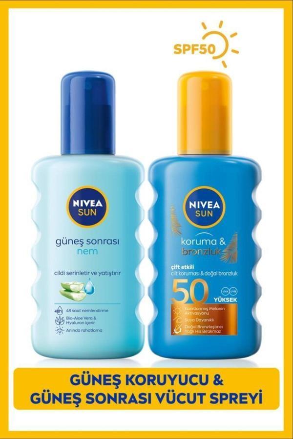SUN Nemlendirici Güneş Sonrası Spreyi 200ml, Yüksek Koruma ve Bronzluk Güneş Spreyi SPF50 200ml - Image 1