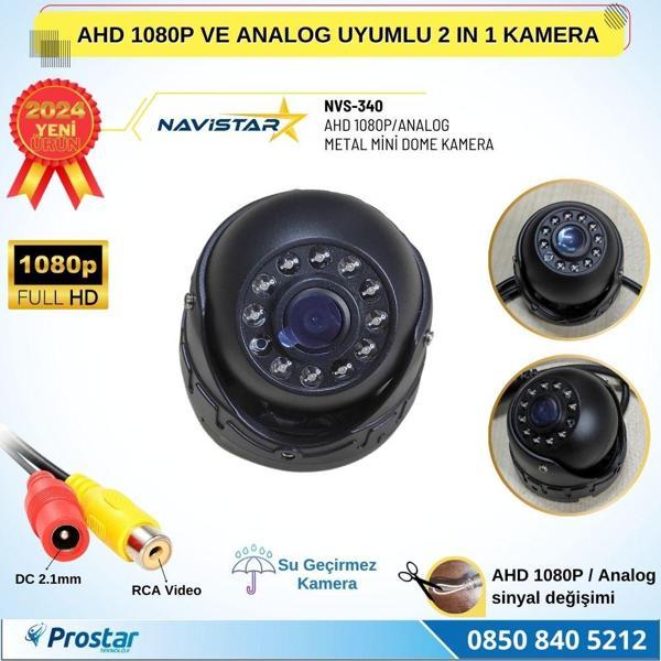 AHD 1080P ve Analog CVBS Pal Dönüştürülebilir Gece Görüşlü Mini Metal Dome Araç Kamerası - Image 1