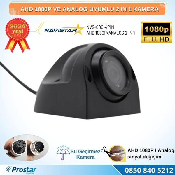 AHD 1080P ve Analog Pal Çevirilebilir 4 Pin Gece Görüşlü Yan, Ön ve Arka Uyumlu Full HD Kamera - Image 1