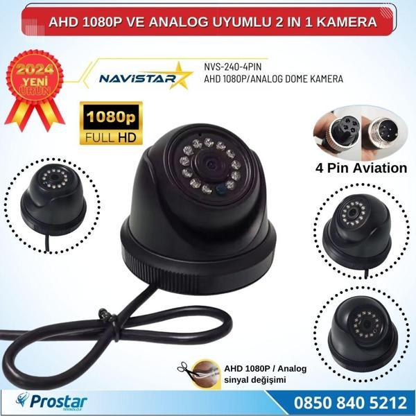 AHD 1080P ve Analog Pal Çevrilebilir 4 Pin Plastik Mini Dome Araç Kamerası - Image 1