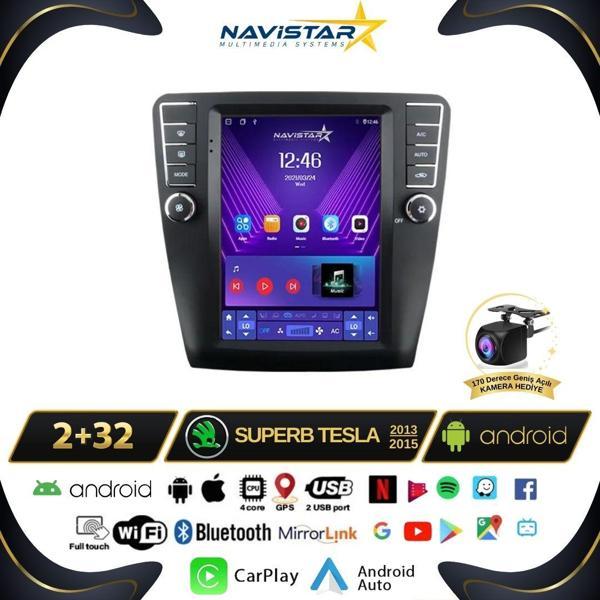 Skoda Superb Tesla 2013-2019 Model 2GB + 32GB Kablosuz Carplay Navigasyon Multimedya Sistemi - Image 1