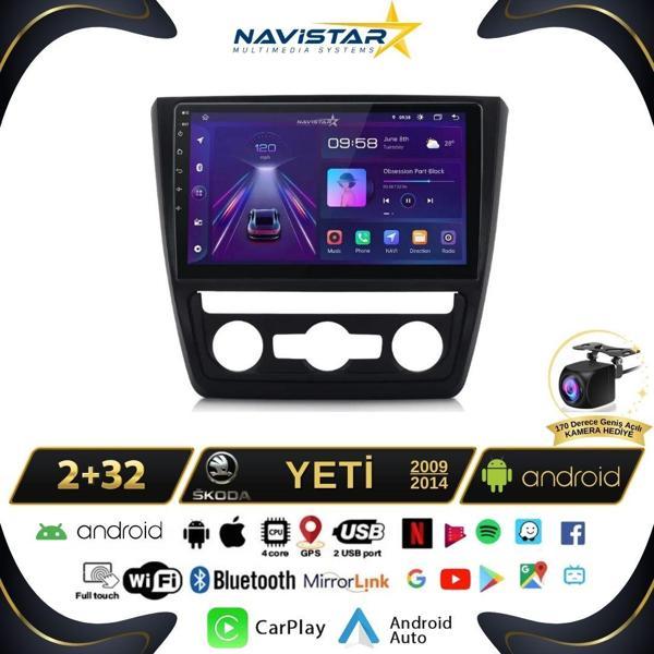Skoda Yeti 2009-2014 Model 2+64GB Android 13 Kablosuz Carplay Navigasyon Multimedya Sistemi - Image 1