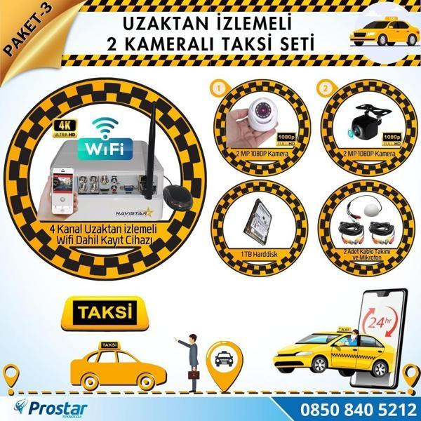 Taksi Kamera Seti 3 Uzaktan Izlemeli 2 Kameralı Wifi 1 Tb Harddisk Dahil - Image 1