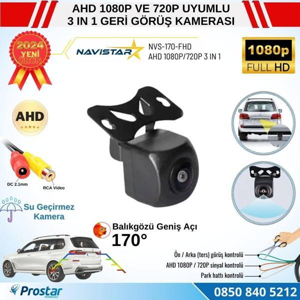 Balıkgözü AHD 1080P ve 720P Çevirilebilir 170 Derece Geniş Açılı Geri Görüş Kamerası - Image 1