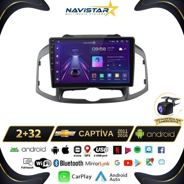 Chevrolet Captiva 2011-2016 Model 2GB + 64GB Android 13 Kablosuz Carplay Navigasyon Multimedya Sistemi - Image 1