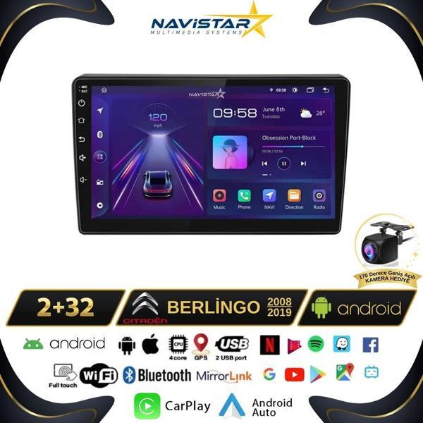 Citroen Berlingo 2008-2019 Model 2GB + 64GB Android 13 Kablosuz Carplay Navigasyon Multimedya Sistemi - Image 1