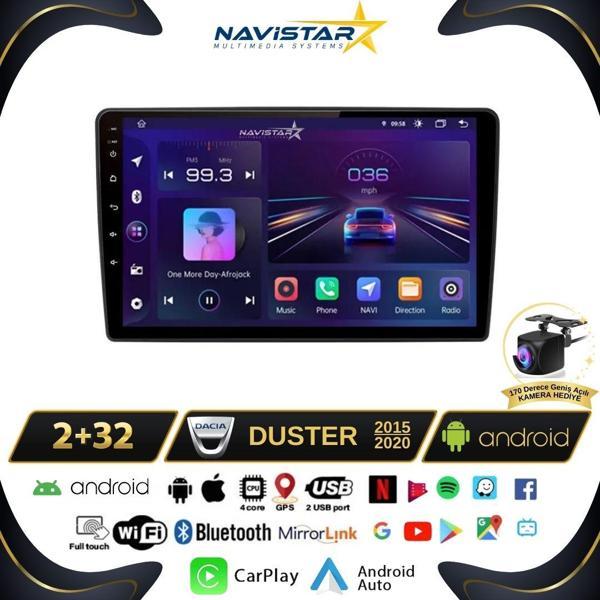 Dacia Duster 2015-2020 Model 2GB + 64GB Android 13 Kablosuz Carplay Navigasyon Multimedya Sistemi - Image 1