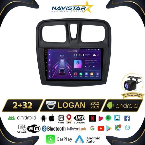 Dacia Logan 2012-2019 Model 2+64GB Android 13 Kablosuz Carplay Navigasyon Multimedya Sistemi - Image 1