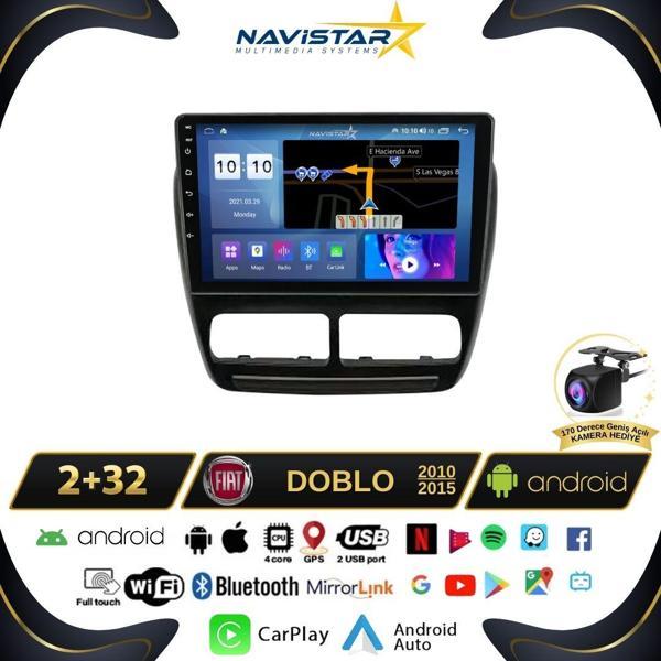 Fiat Doblo 2010-2015 Model 2GB + 64GB Android 13 Kablosuz Carplay Navigasyon Multimedya Sistemi - Image 1