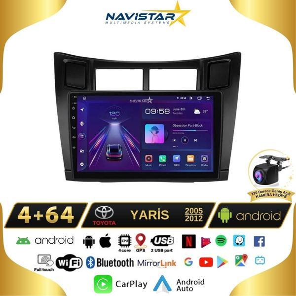 Toyota Yaris 2005-2012 Model 4GB + 64GB Android 13 Kablosuz Carplay Navigasyon Multimedya Sistemi - Image 1