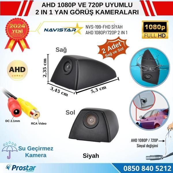 Yan Araç Kamerası AHD 1080P ve 720P Full HD Mini (Siyah) Özel Tasarım - Image 1