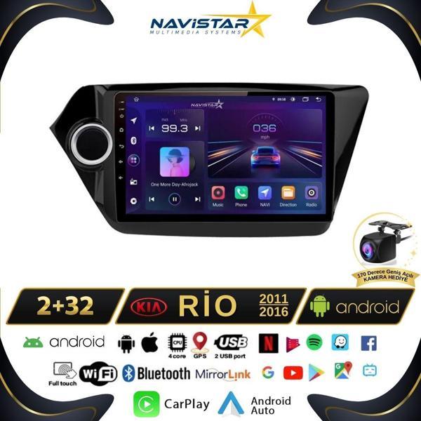 Kia Rio 2011-2016 Model 2+64GB Android 13 Kablosuz Carplay Navigasyon Multimedya Sistemi - Image 1